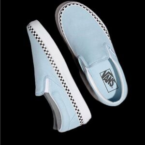 NWT Vans Cool Blue Checked Classic Slip-On shoes Women's Size 8